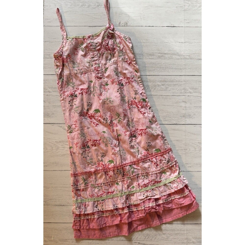 NWOT Krickets Elite Sz 12 Boutique Pink Flower and Vines Sun Dress
